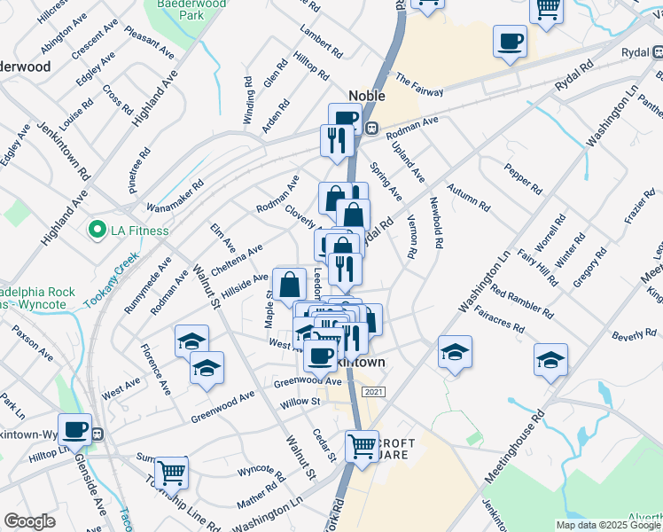 map of restaurants, bars, coffee shops, grocery stores, and more near in Montgomery County