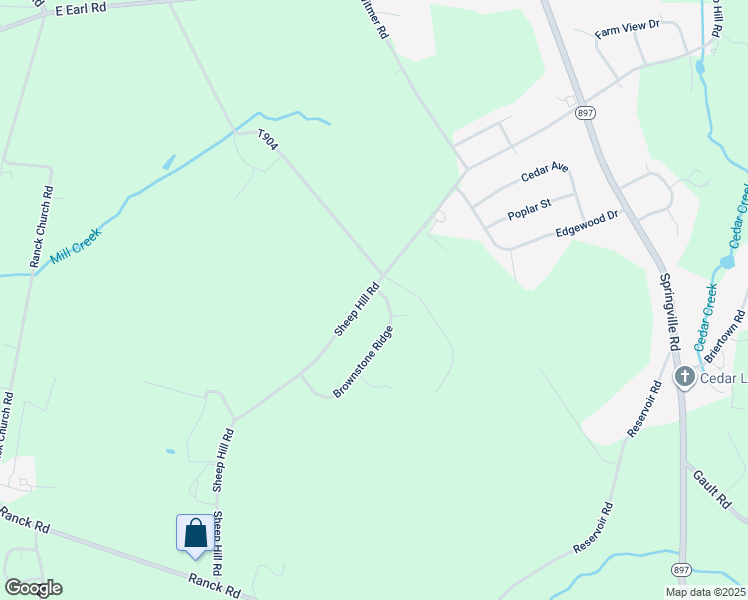 map of restaurants, bars, coffee shops, grocery stores, and more near 1180 Sheep Hill Road in New Holland