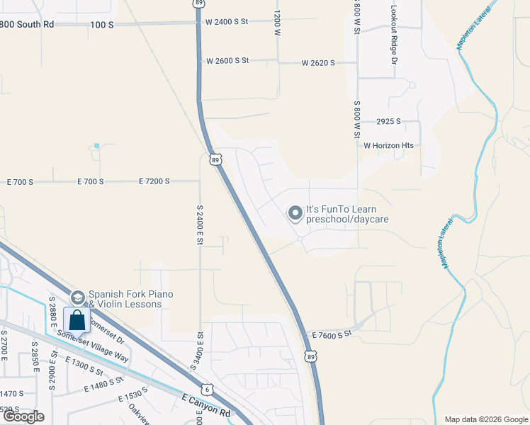 map of restaurants, bars, coffee shops, grocery stores, and more near 3367 Pinyon Park Lane in Springville