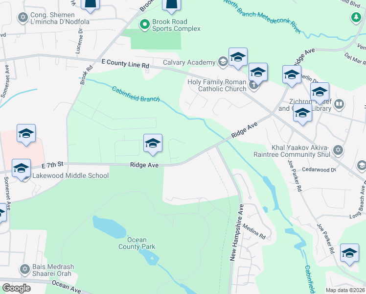 map of restaurants, bars, coffee shops, grocery stores, and more near 17 Shemen Street in Lakewood