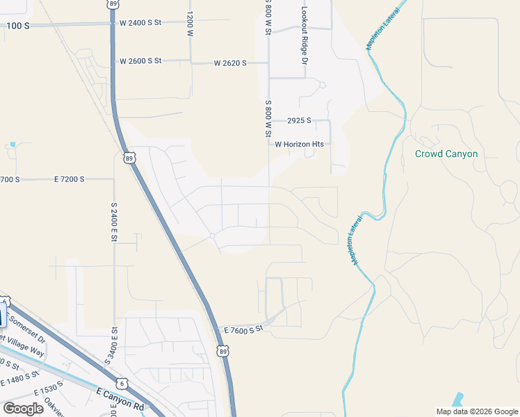 map of restaurants, bars, coffee shops, grocery stores, and more near 831 West Rock Ridge Drive in Mapleton