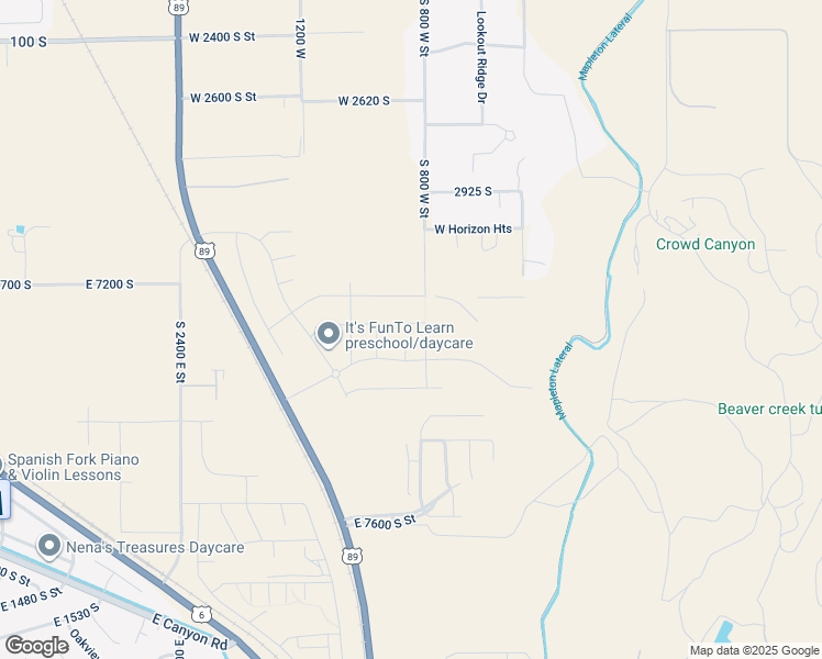 map of restaurants, bars, coffee shops, grocery stores, and more near 831 West Rock Ridge Drive in Mapleton