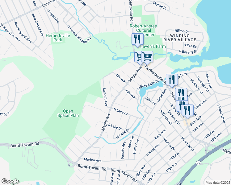 map of restaurants, bars, coffee shops, grocery stores, and more near 508 6th Avenue in Brick