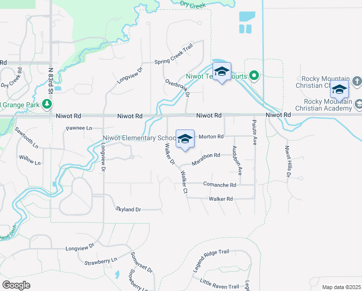 map of restaurants, bars, coffee shops, grocery stores, and more near 8778 Morton Road in Longmont