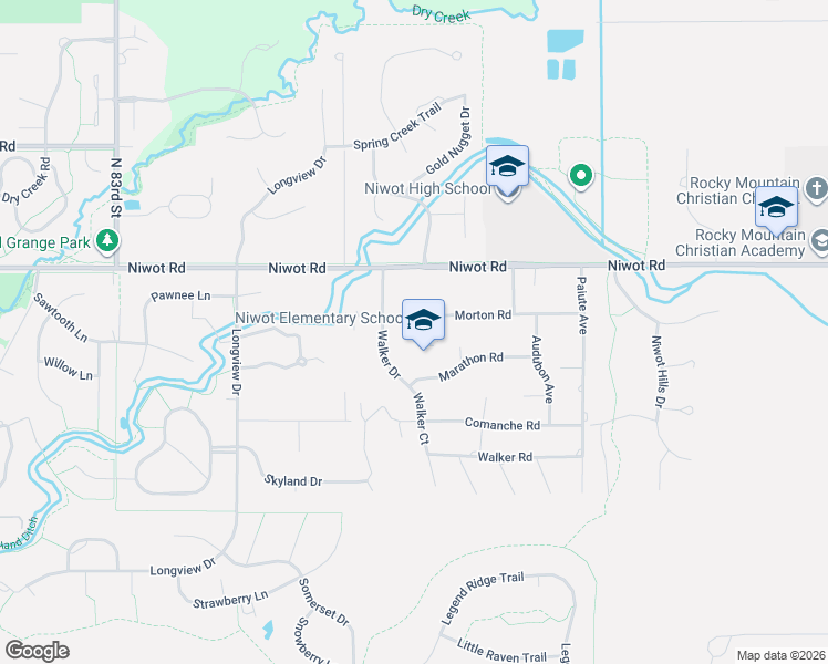 map of restaurants, bars, coffee shops, grocery stores, and more near 8778 Morton Road in Longmont