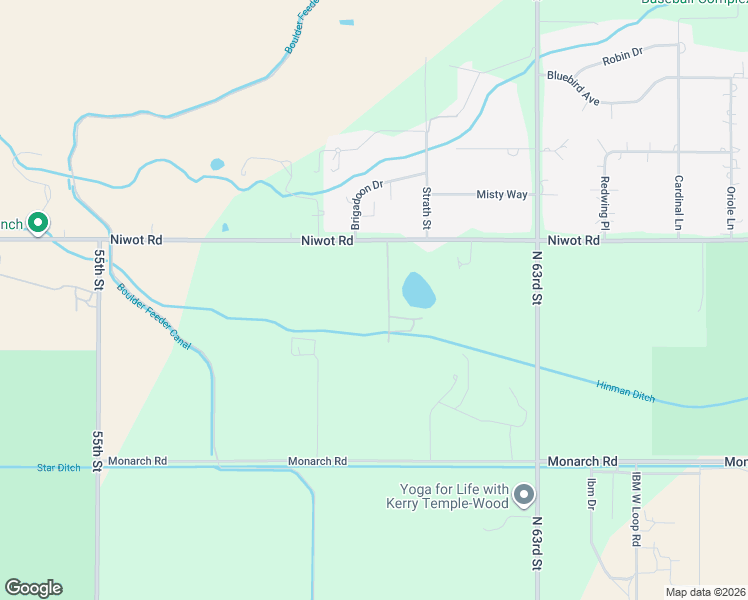 map of restaurants, bars, coffee shops, grocery stores, and more near 6060 Niwot Road in Longmont