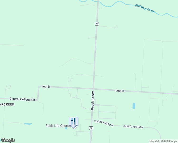 map of restaurants, bars, coffee shops, grocery stores, and more near 2965 Beech Road Northwest in Johnstown