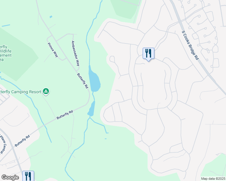 map of restaurants, bars, coffee shops, grocery stores, and more near 10 Sunningdale Court in Jackson