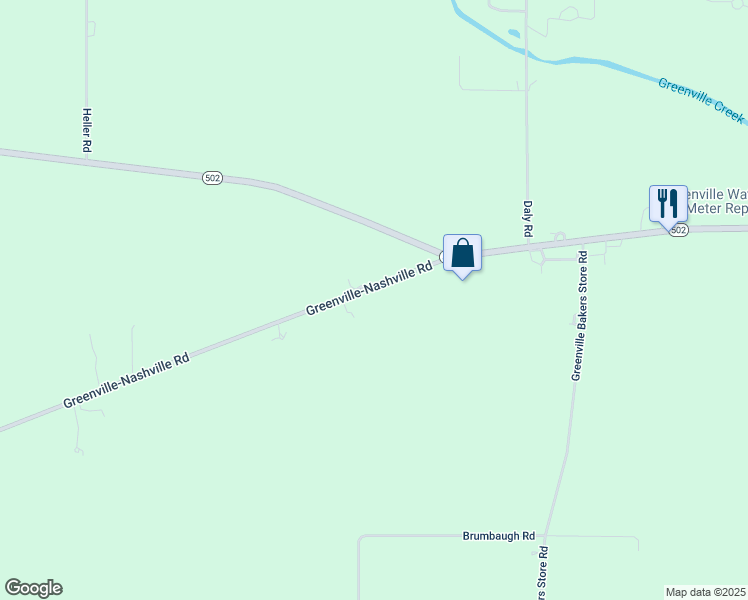 map of restaurants, bars, coffee shops, grocery stores, and more near 3707 Greenville-Nashville Road in Greenville