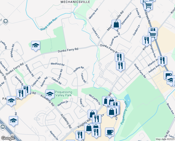 map of restaurants, bars, coffee shops, grocery stores, and more near 3529 Teton Road in Philadelphia