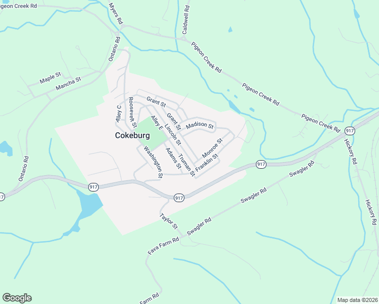 map of restaurants, bars, coffee shops, grocery stores, and more near 17 Lincoln Street in Cokeburg