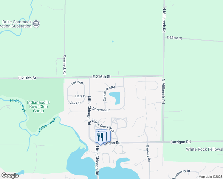 map of restaurants, bars, coffee shops, grocery stores, and more near 5924 Darby Circle in Noblesville