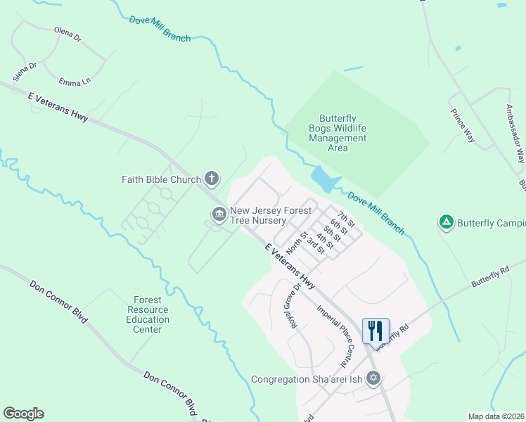map of restaurants, bars, coffee shops, grocery stores, and more near 3 Hummingbird Way in Jackson Township
