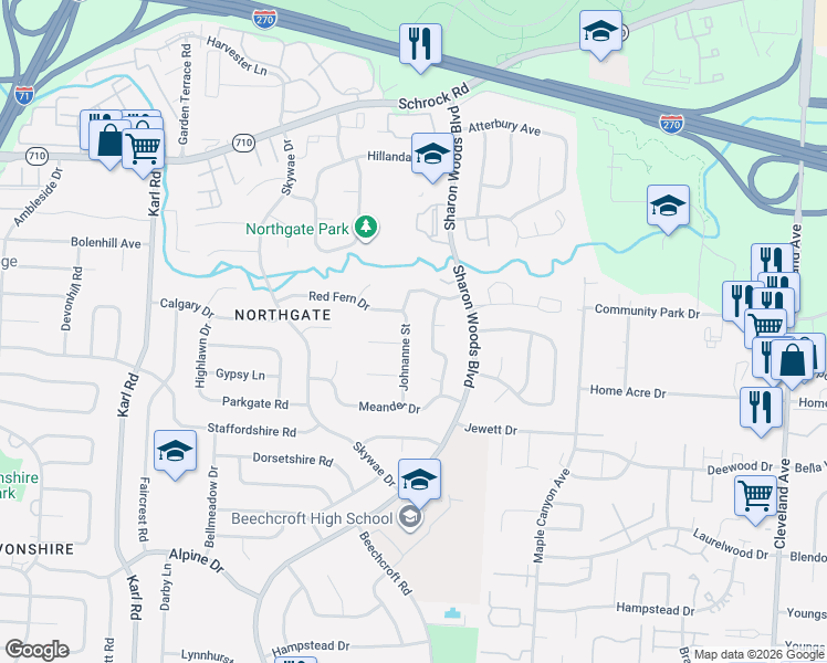 map of restaurants, bars, coffee shops, grocery stores, and more near 1911 Greenglen Court in Columbus