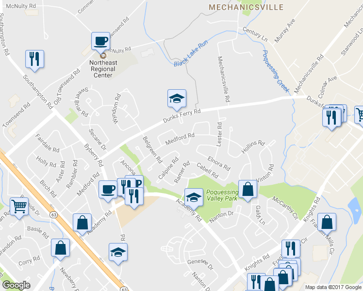map of restaurants, bars, coffee shops, grocery stores, and more near 3314 Danley Road in Philadelphia