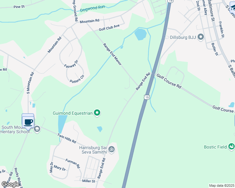 map of restaurants, bars, coffee shops, grocery stores, and more near 514 Range End Road in Dillsburg