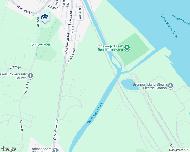 map of restaurants, bars, coffee shops, grocery stores, and more near 2740 York Haven Road in Manchester