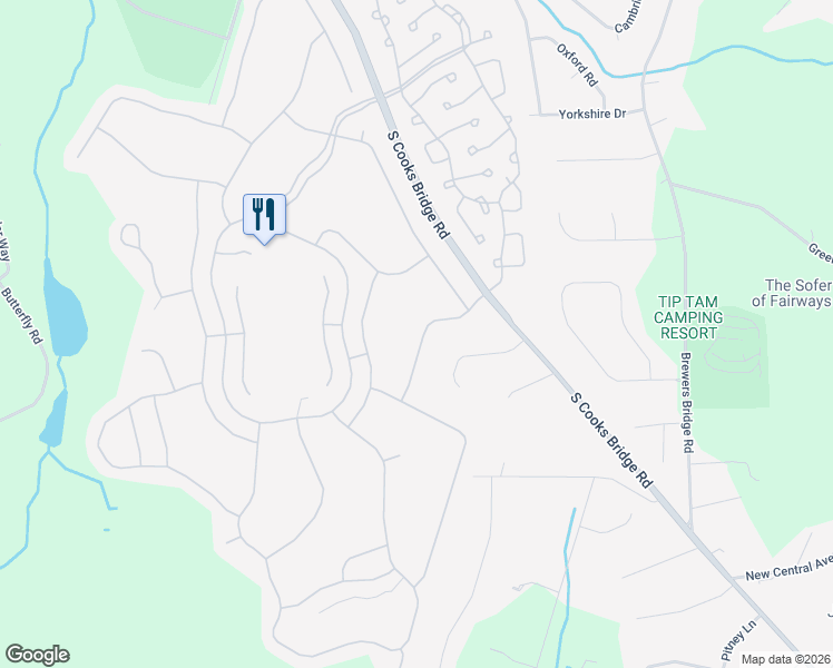 map of restaurants, bars, coffee shops, grocery stores, and more near 14 Bay Hill Road in Jackson Township