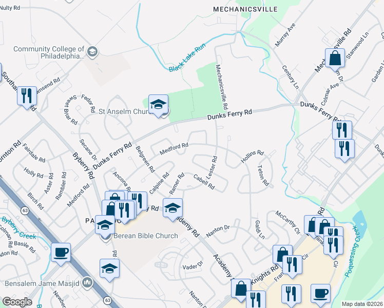 map of restaurants, bars, coffee shops, grocery stores, and more near in Philadelphia