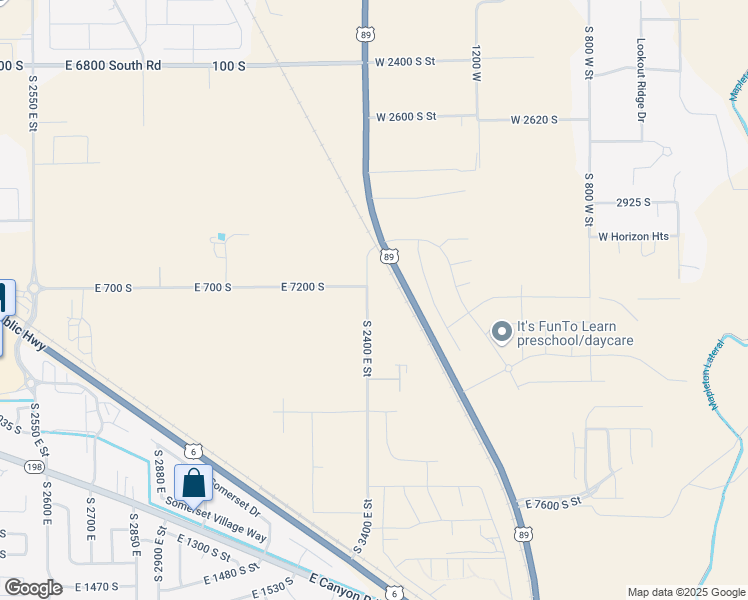 map of restaurants, bars, coffee shops, grocery stores, and more near 713 South 3400 East Street in Spanish Fork