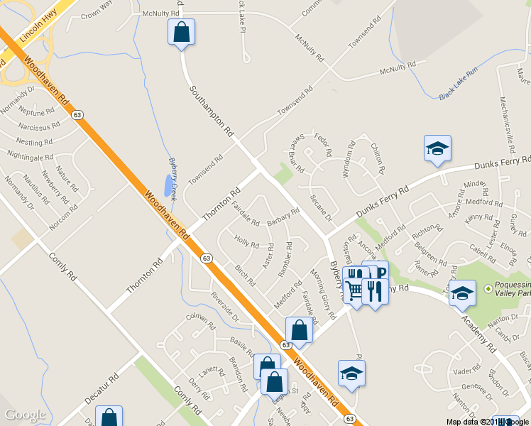 map of restaurants, bars, coffee shops, grocery stores, and more near 3112 Morning Glory Road in Philadelphia