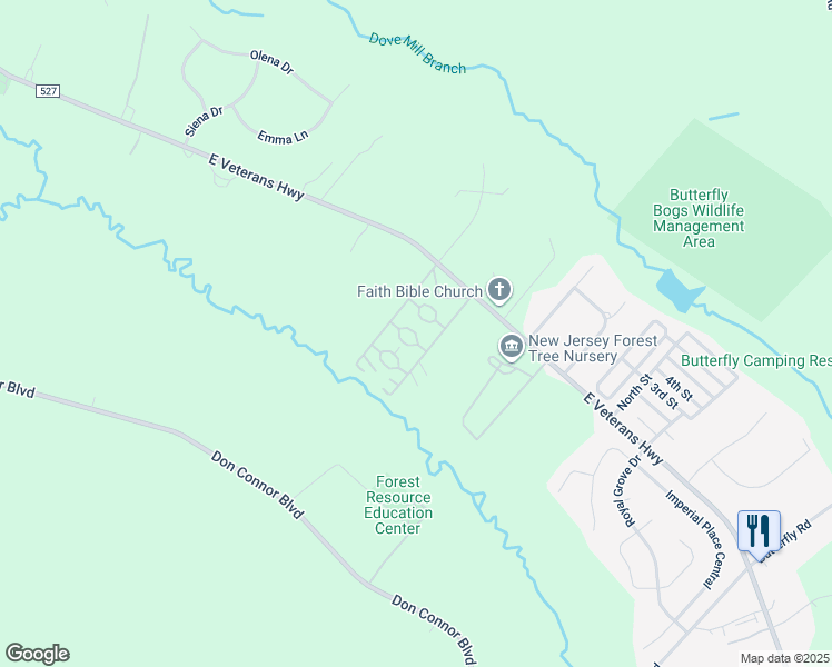 map of restaurants, bars, coffee shops, grocery stores, and more near 8 Connie Lane in Jackson Township