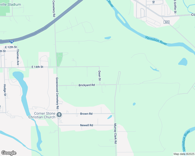 map of restaurants, bars, coffee shops, grocery stores, and more near 1400-1498 Dean Street in Danville