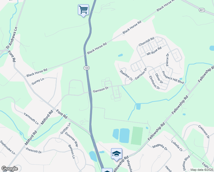 map of restaurants, bars, coffee shops, grocery stores, and more near 2003 Garrison Drive in Chester Springs