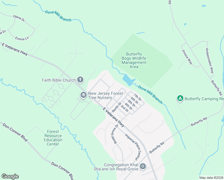 map of restaurants, bars, coffee shops, grocery stores, and more near 11 Hummingbird Way in Jackson Township