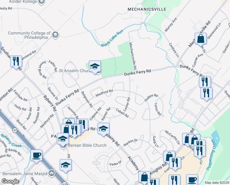map of restaurants, bars, coffee shops, grocery stores, and more near in Philadelphia