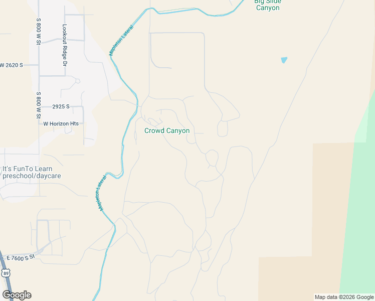 map of restaurants, bars, coffee shops, grocery stores, and more near 3351 South Mapleton Estates Drive in Mapleton