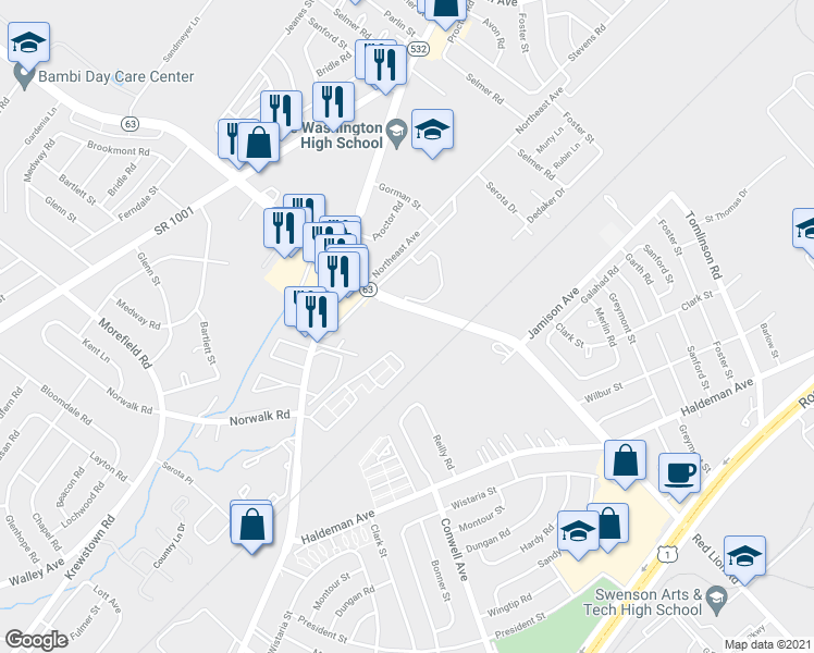 map of restaurants, bars, coffee shops, grocery stores, and more near 920 Red Lion Road in Philadelphia
