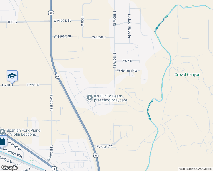 map of restaurants, bars, coffee shops, grocery stores, and more near 765 West 3050 South in Mapleton