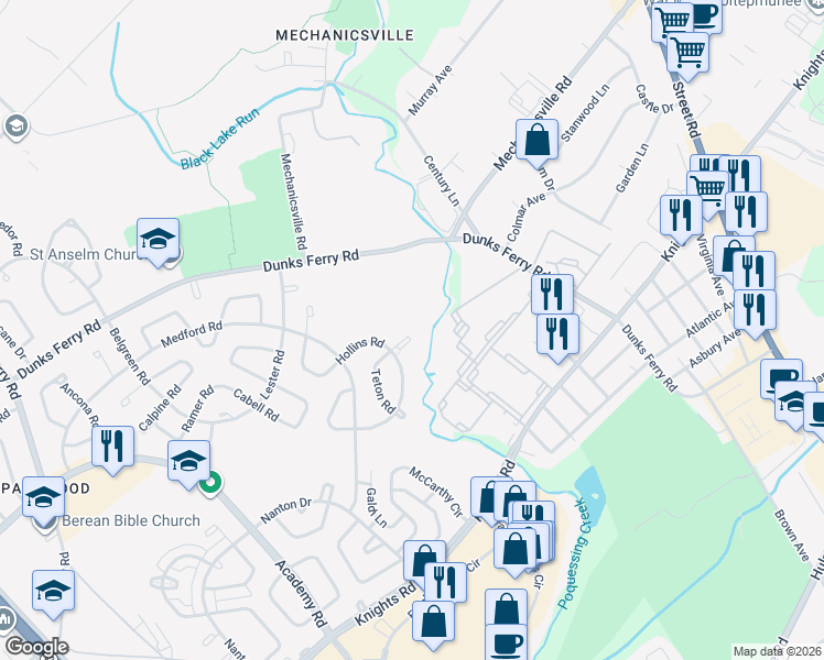 map of restaurants, bars, coffee shops, grocery stores, and more near 3501 Teton Rd in Philadelphia