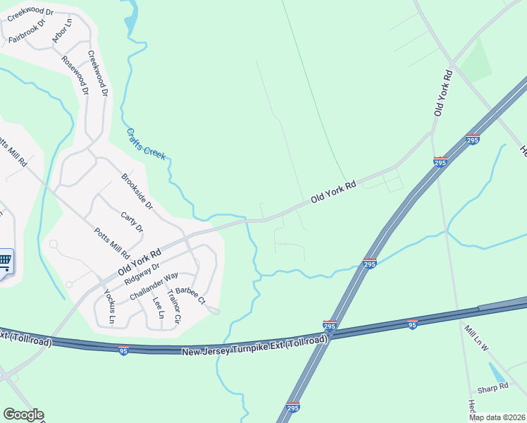 map of restaurants, bars, coffee shops, grocery stores, and more near 2209 Old York Road in Bordentown