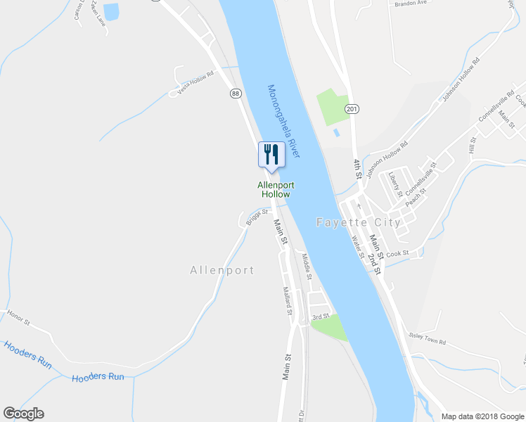 map of restaurants, bars, coffee shops, grocery stores, and more near 488 Briggs Street in Coal Center