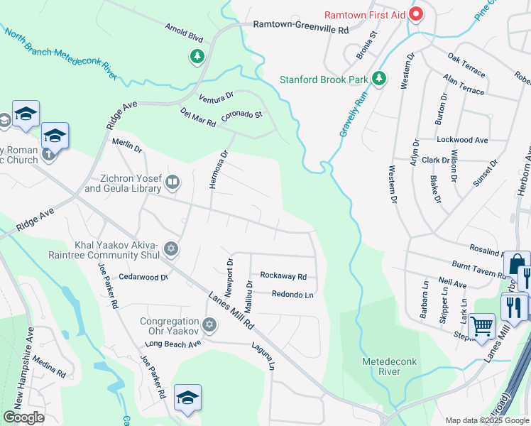 map of restaurants, bars, coffee shops, grocery stores, and more near 1271 Cambria Court in Lakewood