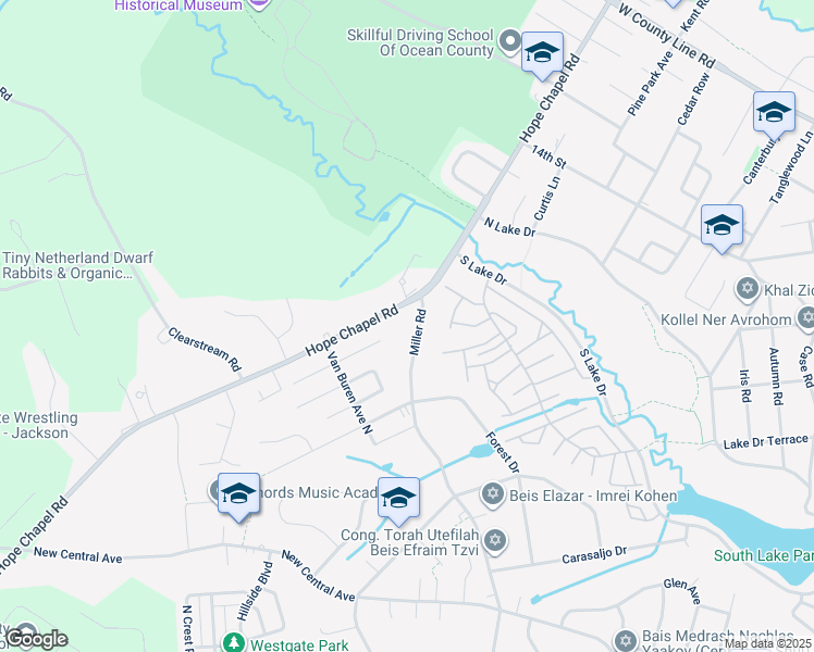 map of restaurants, bars, coffee shops, grocery stores, and more near 324 Miller Road in Lakewood