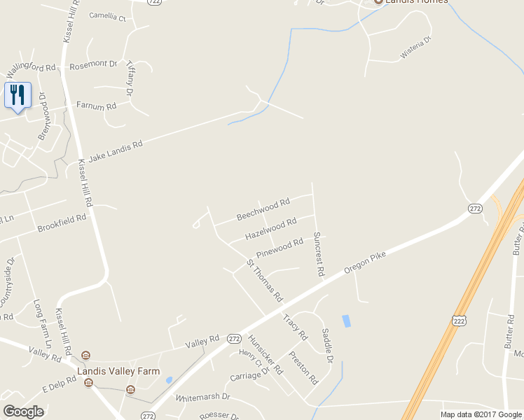 map of restaurants, bars, coffee shops, grocery stores, and more near 9998 Overland Lane in Lancaster
