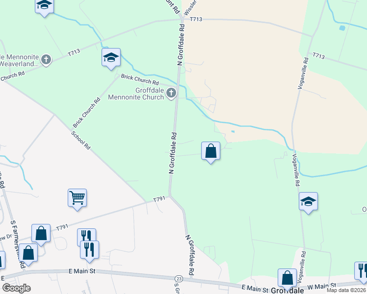 map of restaurants, bars, coffee shops, grocery stores, and more near 1108 Valley View Dr in New Holland