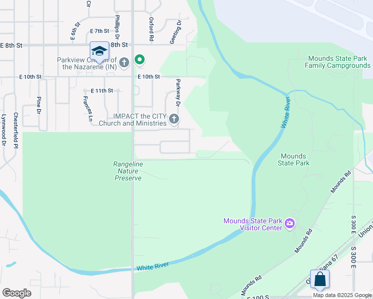 map of restaurants, bars, coffee shops, grocery stores, and more near 1503 Hughel Drive in Anderson