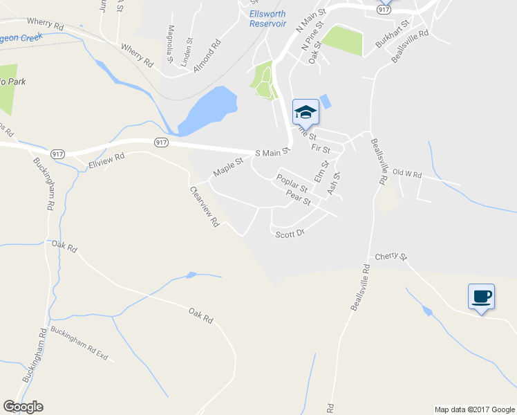 map of restaurants, bars, coffee shops, grocery stores, and more near 32 Maple Street in Scenery Hill