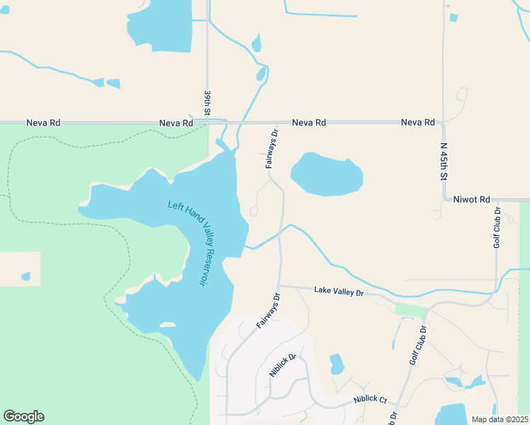 map of restaurants, bars, coffee shops, grocery stores, and more near 6967 Fairways Drive in Longmont