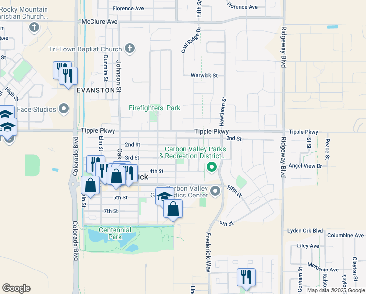 map of restaurants, bars, coffee shops, grocery stores, and more near 207 Linden Street in Frederick