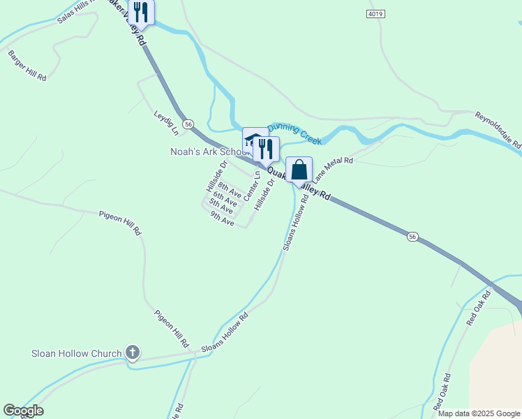 map of restaurants, bars, coffee shops, grocery stores, and more near 151 Hillside Drive in New Paris