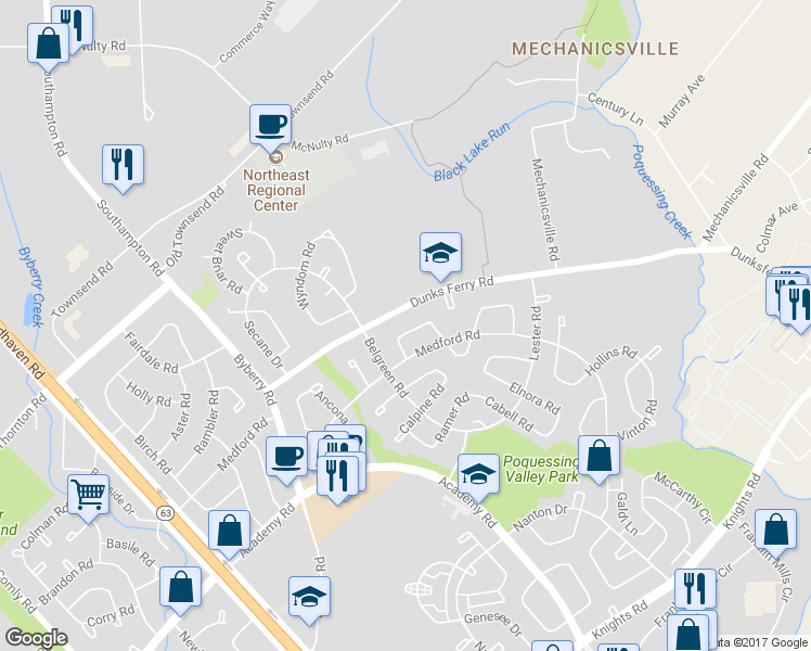 map of restaurants, bars, coffee shops, grocery stores, and more near 12636 Chilton Road in Philadelphia