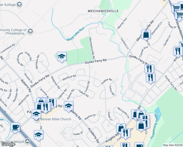 map of restaurants, bars, coffee shops, grocery stores, and more near 3222 Gurley Road in Philadelphia