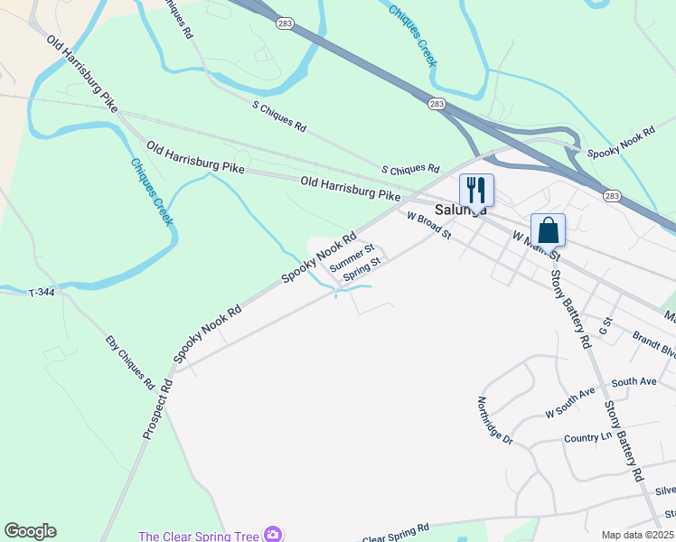 map of restaurants, bars, coffee shops, grocery stores, and more near 60 Summer Street in Salunga