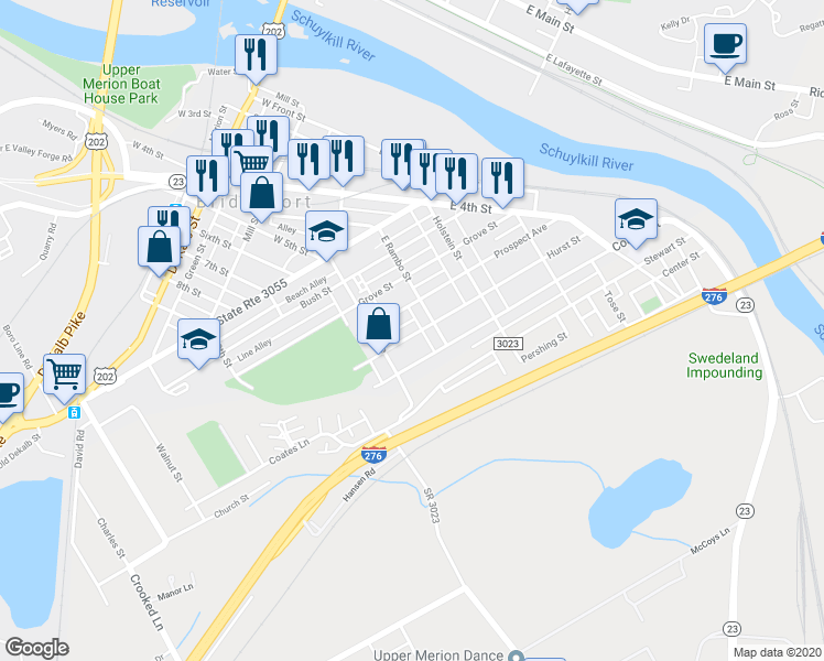 map of restaurants, bars, coffee shops, grocery stores, and more near 521 Hurst Street in Bridgeport