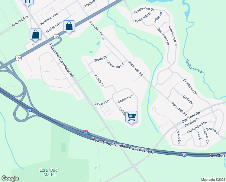 map of restaurants, bars, coffee shops, grocery stores, and more near 258 Leffler Circle in Florence